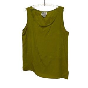 Anne Klein vintage 90s Moss green 100% silk sleeveless top M